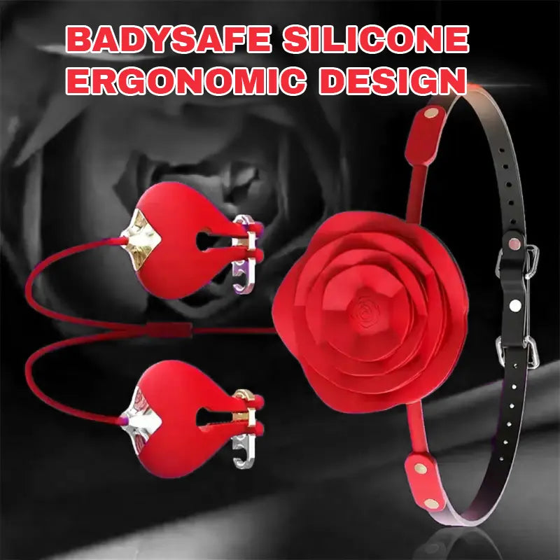 Rose Oral & Nipple Clamp Vibrator