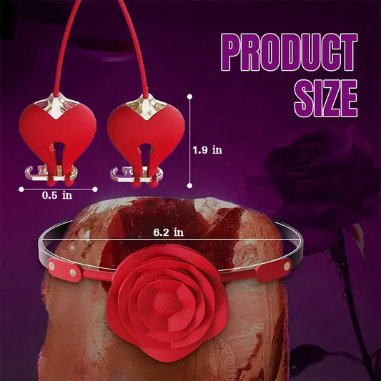Rose Oral & Nipple Clamp Vibrator