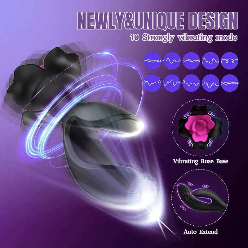 Vibrating Anal Plug & Rose G-Spot Vibrator