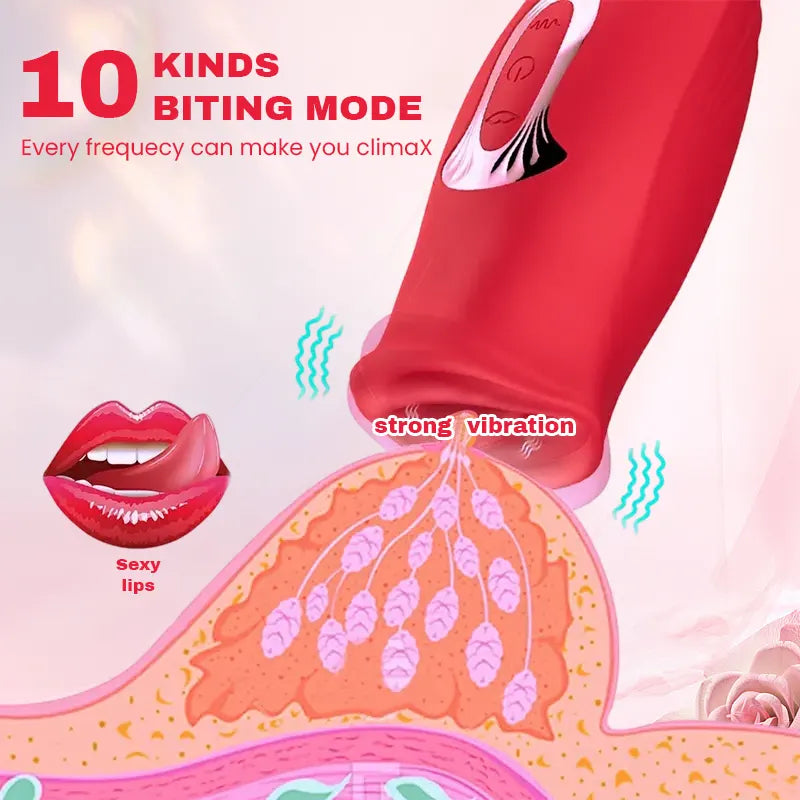 Tongue-Licking & Sucking Vibrator with 10 Modes