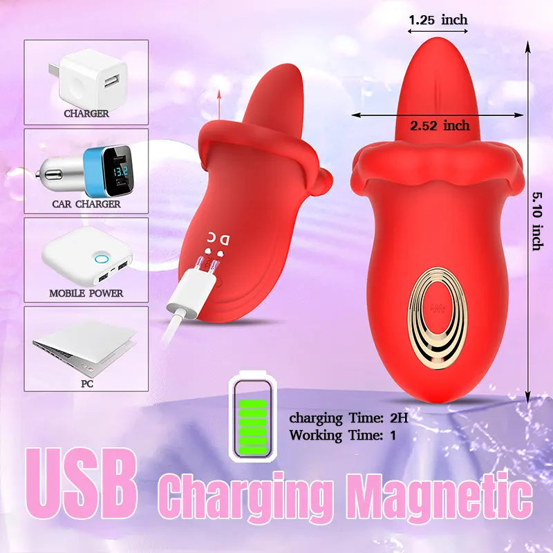 Vibrating Red Lip & Tongue Massager