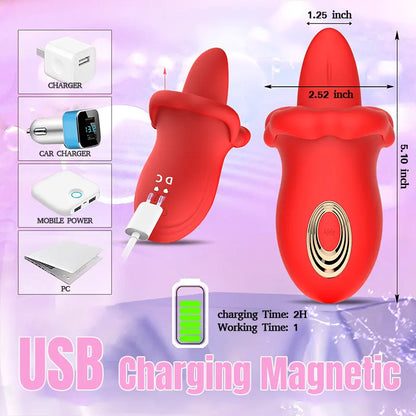 Vibrating Red Lip & Tongue Massager