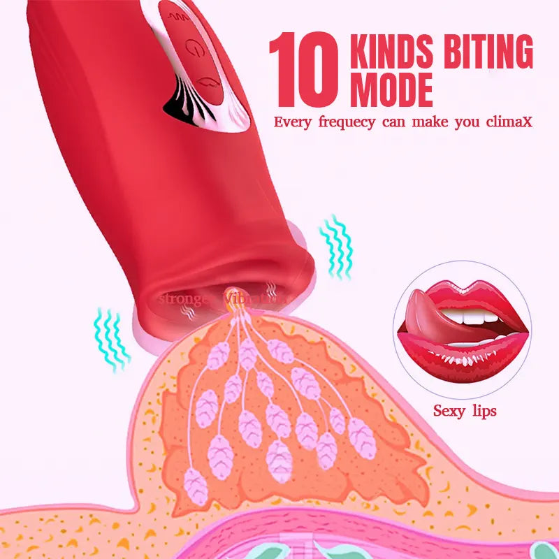 Tongue-Licking & Sucking Vibrator with 10 Modes