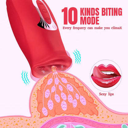 Tongue-Licking & Sucking Vibrator with 10 Modes