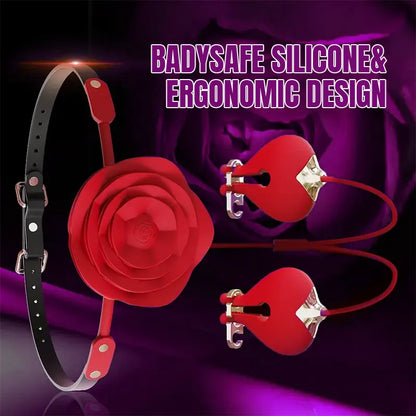 Rose Oral & Nipple Clamp Vibrator