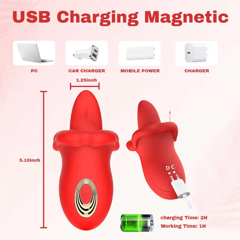 Vibrating Red Lip & Tongue Massager